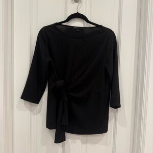 Black 3/4 Sleeve Top with Side Tie